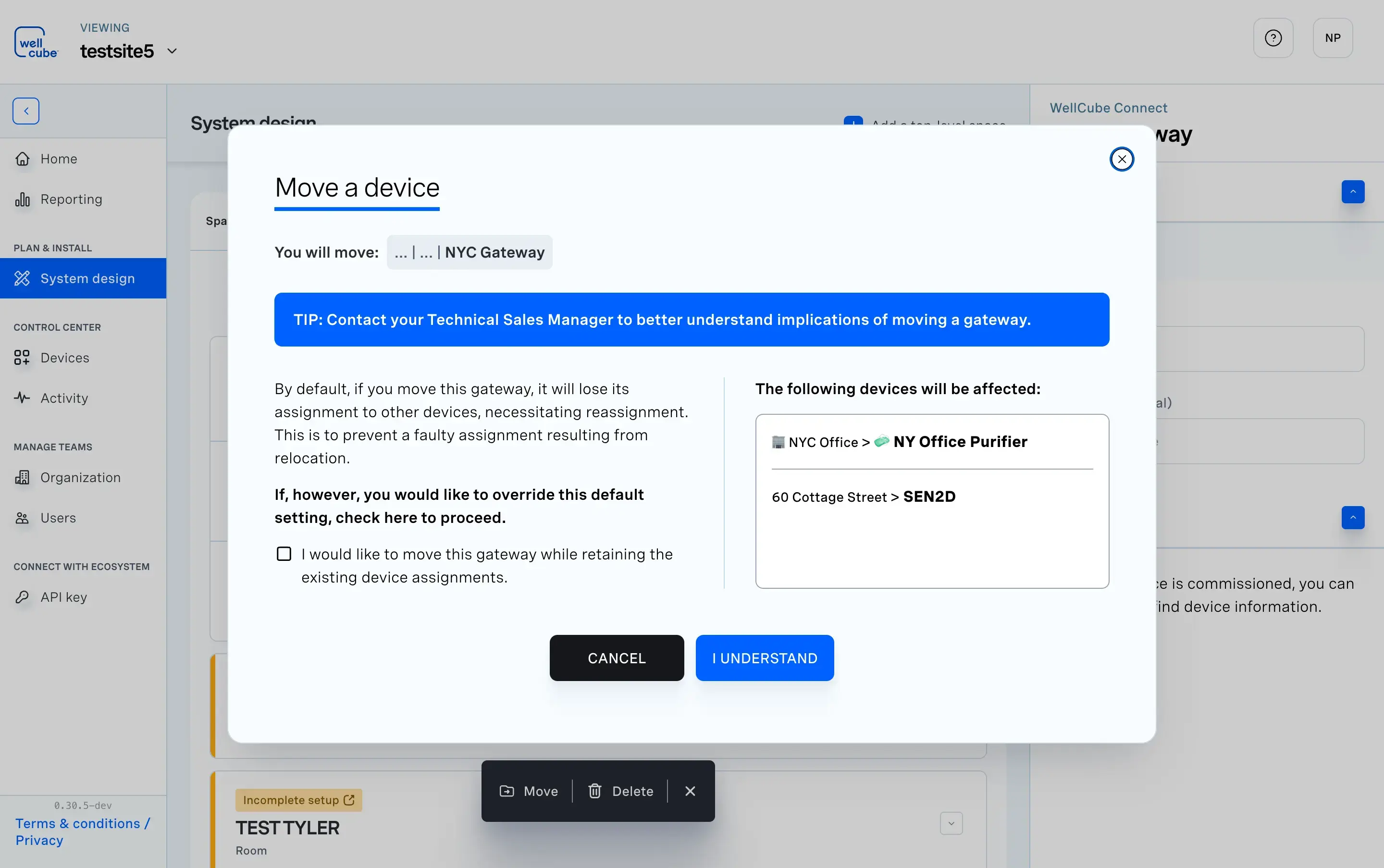 WellCube control system detail