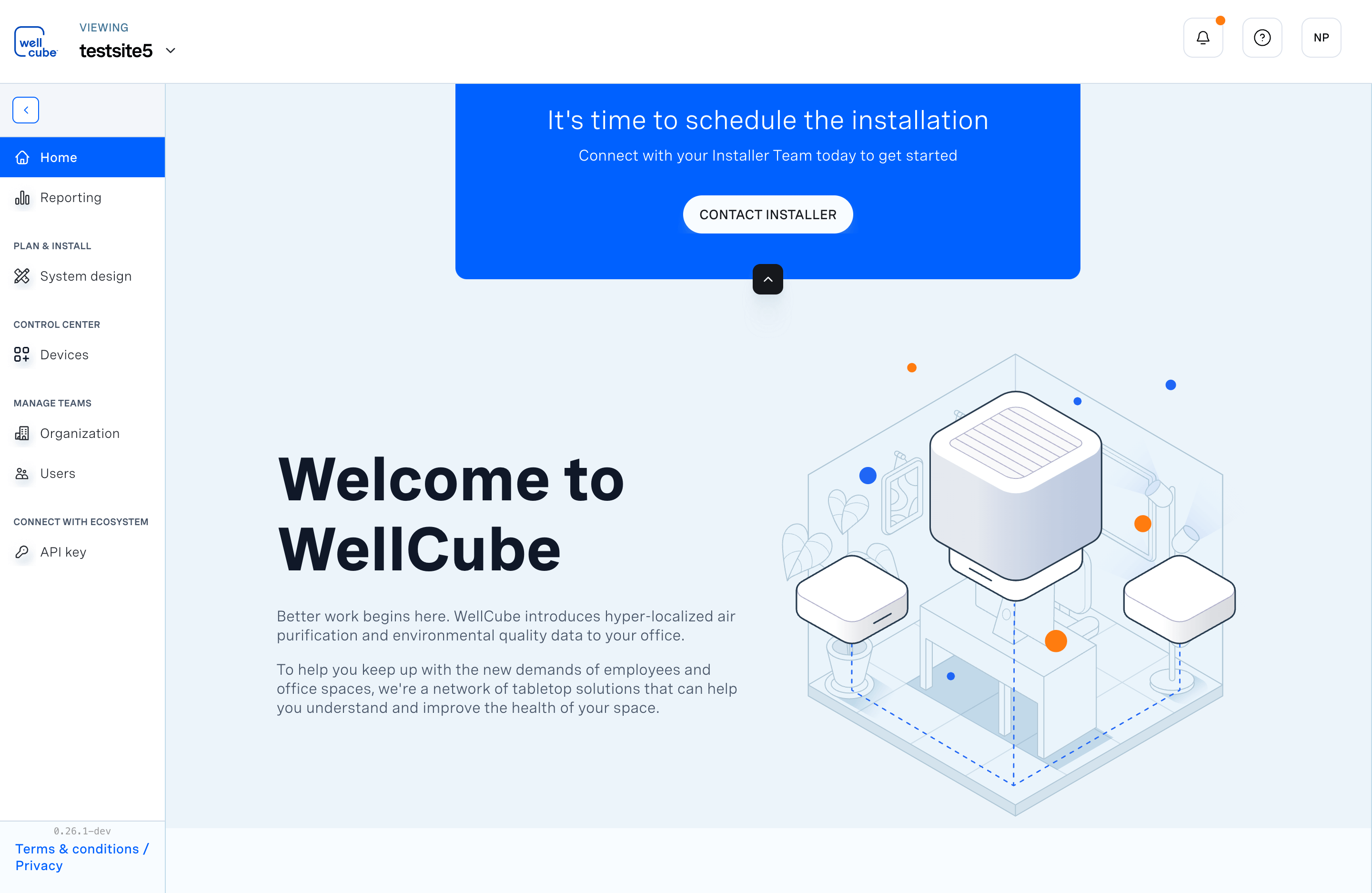 WellCube system design interface